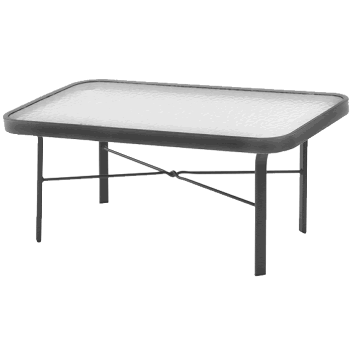 Rectangle Glass Top Coffee Table with Aluminum Base