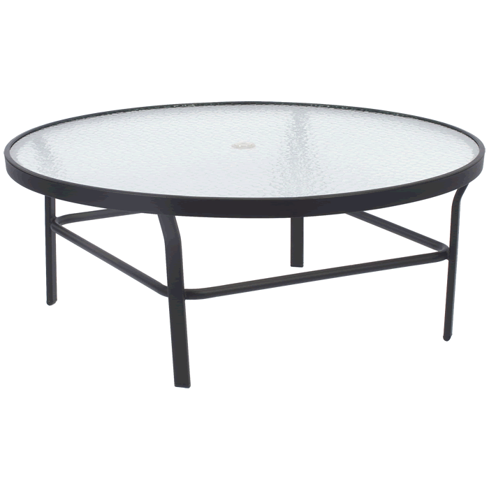 Round Glass Top Coffee Table with Aluminum Base