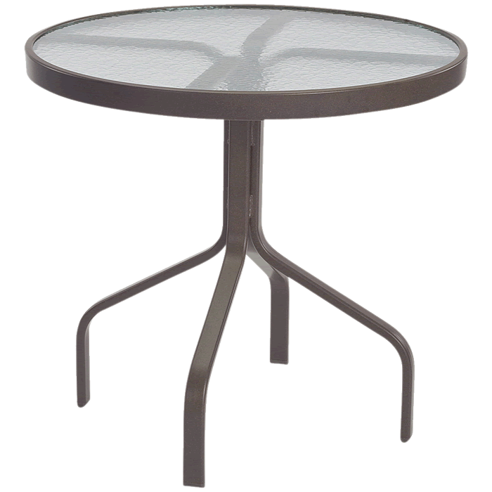 Round Glass Top Dining Table with Aluminum Base