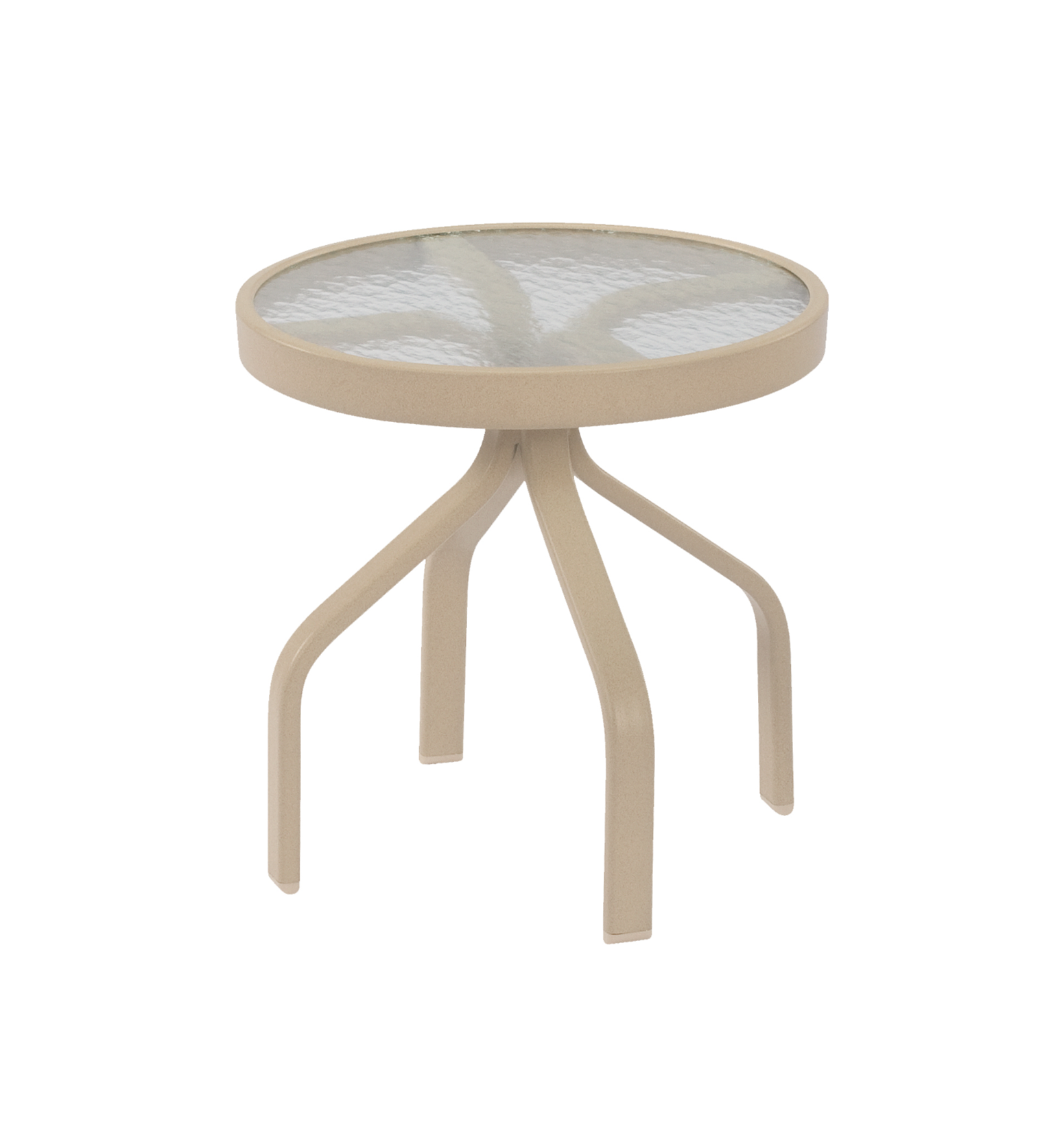 Round Acrylic Top Side Table with Flat Tube Base
