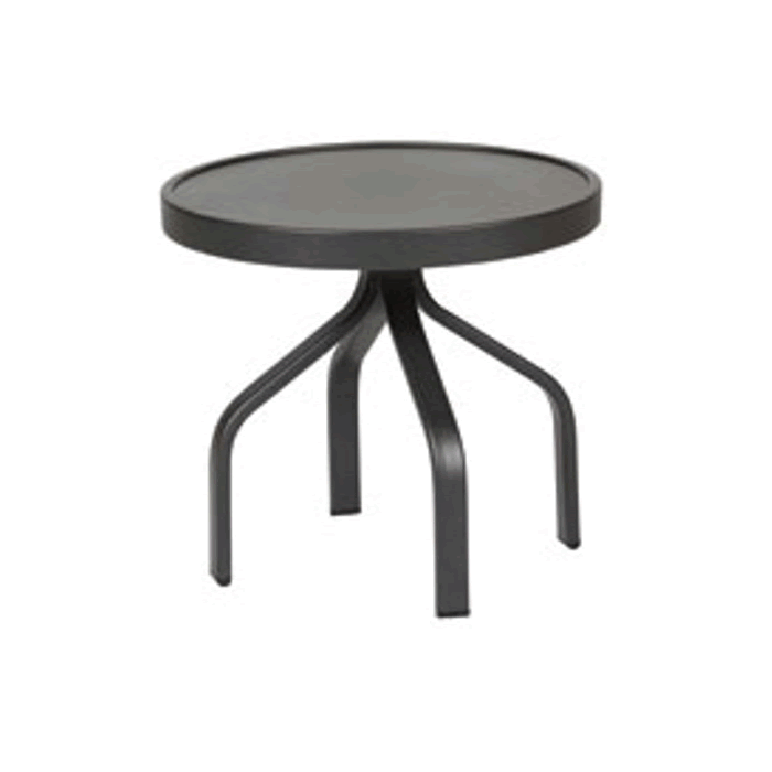 Round Avalon Punched Aluminum Top Side Table with 18 Series Base
