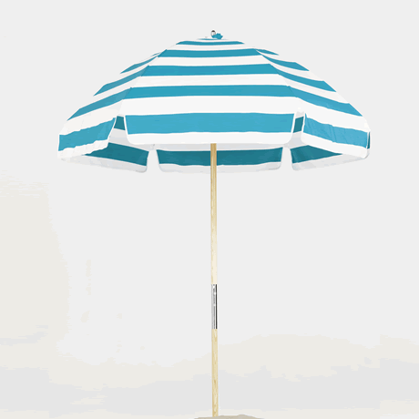 Emerald Coast 6.5&#039; Hexagon Steel Beach Umbrella with Acrylic Top and Wood Pole