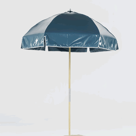 Emerald Coast 6.5&#039; Hexagon Steel Beach Umbrella with Vinyl Top and Wood Pole