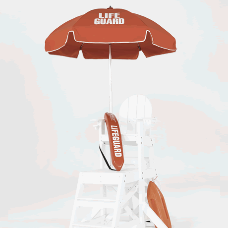 Steel Lifeguard Umbrella with Vinyl Top with Printed &quot;LIFEGUARD&quot; Logo