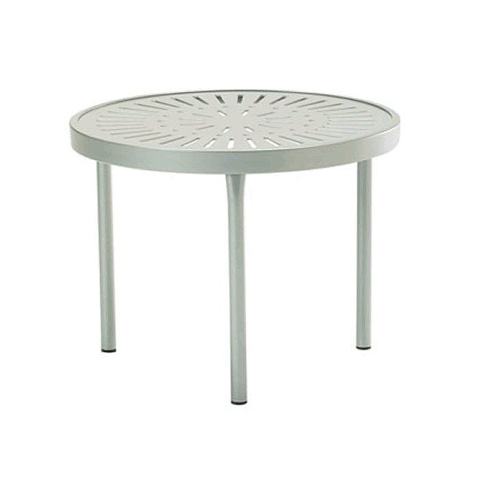 La&#039;Stratta Patterned Aluminum 20&quot; Round Tea Table