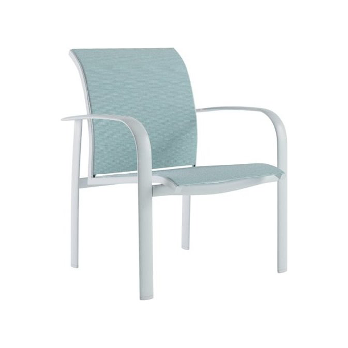 Laguna Beach Relaxed Sling Aluminum Stackable Dining Arm Chair