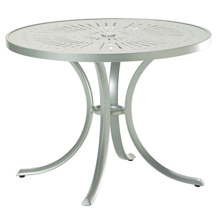 La&#039;Stratta Patterned Aluminum 36&quot; Round Dining Umbrella Table