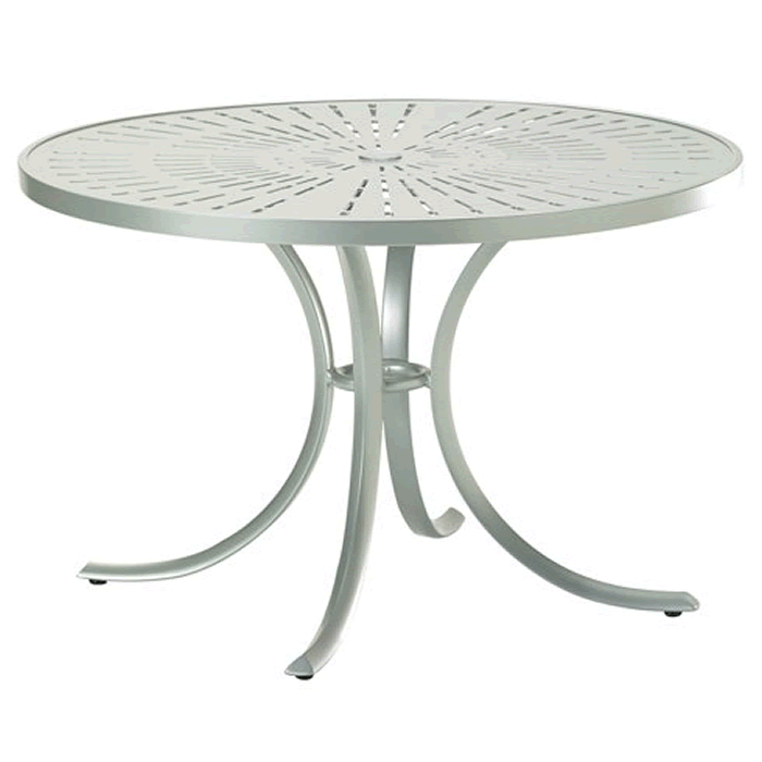 La&#039;Stratta Patterned Aluminum 42&quot; Round Dining Umbrella Table
