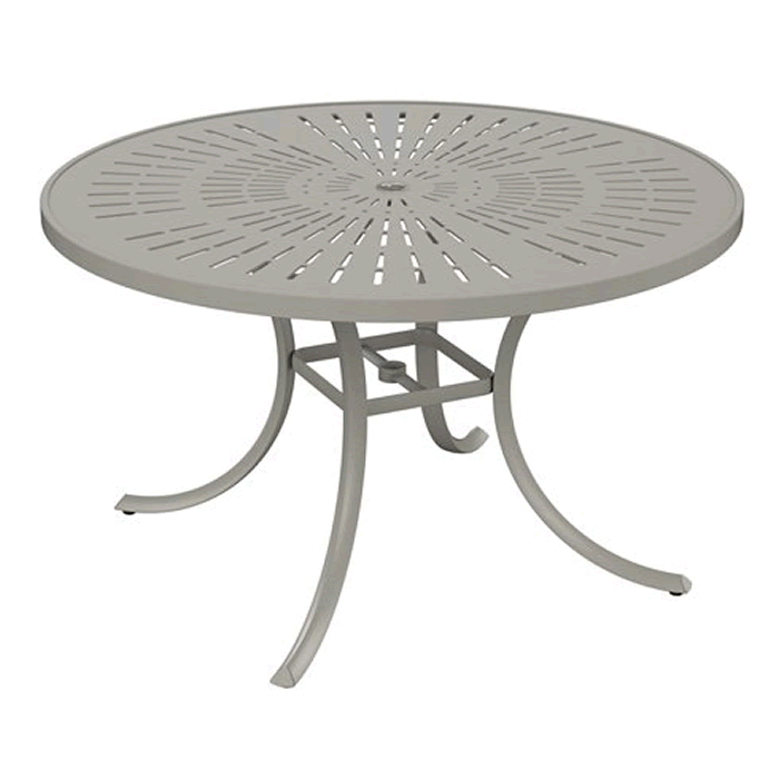 La&#039;Stratta Patterned Aluminum 48&quot; Round Dining Umbrella Table
