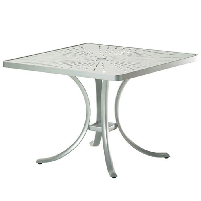 La&#039;Stratta Patterned Aluminum 36&quot; Square Dining Umbrella Table