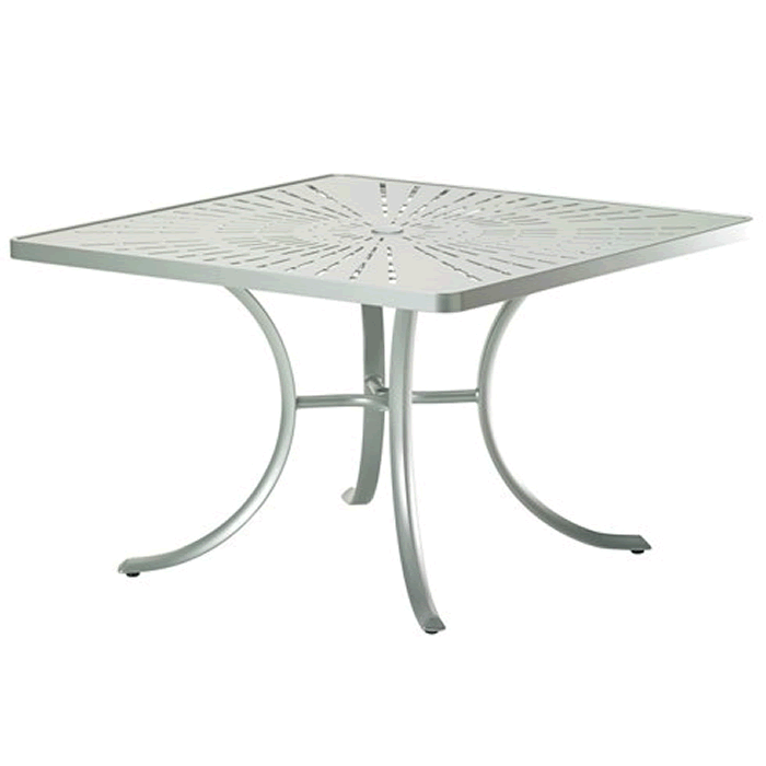 La&#039;Stratta Patterned Aluminum 42&quot; Square Dining Umbrella Table