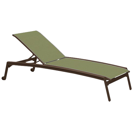 Elance Relaxed Sling Armless Chaise Lounge with Wheels