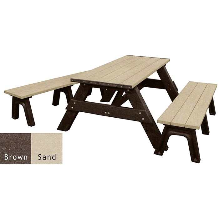 Deluxe Rectangle Picnic Table with Detached Seats